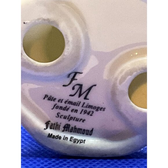 Pair Of Hand-Painted Egyptian-Themed Ceramic Candle Holders - Picture 8 of 10